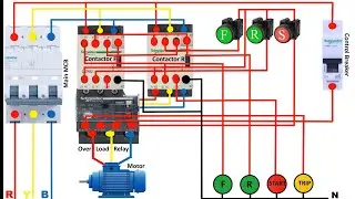 Forward Reverse Motor Starter Complete Power and Control Wiring Forward Reverse DOL