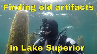 Finding cool artifacts on today's dive in Lake Superior