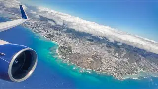 SCENIC REEF DEPARTURE!!! ROARING OUT OF HONOLULU HAWAII - WAIKIKI VIEWS - DELTA  767-300ER - W/ATC