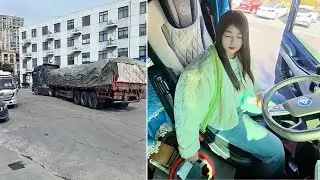 Daily Routine of Female Truck Driver Yaner: Factory Loading, Cab Life, and Night Work on the Road