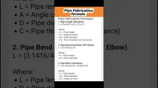 Pipe Fabrication formula ‼️✅ #pipe #pipefitting #pipeline #engineering