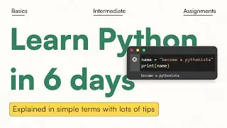 All the Python Basics you need to Build a project  |  Python tutorial for beginners | 2024