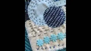Weekend slow stitching project at the beach. 🌊#slowstitch #slowstitching #meditation #bestill