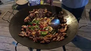 Sweet and sour chicken on a discada