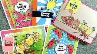 5 Cards, 1 Kit | Pink & Main's August Card Kit | Fruit Salad