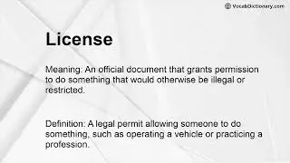 License Meaning