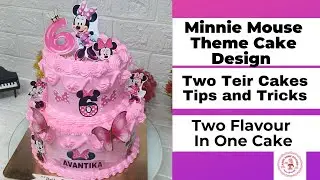 5 Pounds Minnie Mouse 2 Teir Birthday Cake Design In 2 Flavour l Cake Recipe Hindi l Eggless Cake 🎂
