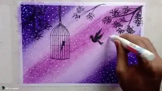 Please Save Birds | Drawing With Oil Pastel
