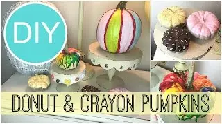 DIY Fall Room Decor | Donut, Striped & Crayon Melt Pumpkins | by Michele Baratta