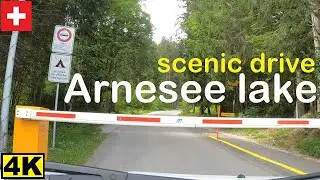 Scenic drive till Arnensee lake into the swiss alps