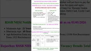 Rajasthan Staff Selection Board RSSB RSMSSB NHM Contractual Post 2025 Recruitment 2025 Apply Online