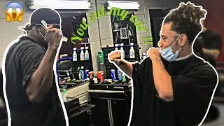 My barber cut off my ear prank!! (Hilarious Reaction) *GETS BLOODY*