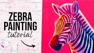 How to Paint a Colourful Zebra in Acrylics | Easy Step-by-Step Painting Tutorial
