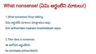 What nonsense meaning in Telugu || What nonsense తెలుగులో అర్థం || What nonsense telugu meaning