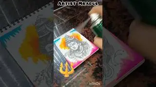 Fixative Spray on bholenath drawing🎨🖌️#trendingshorts #viralshort #shortsfeed