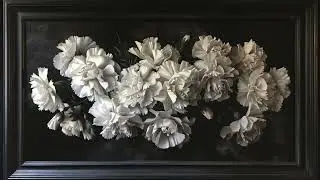Vintage White Carnations Painting   4K Frame TV Art   TV wallpaper Art   TV Screensaver Art   2Hrs