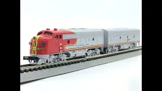 N Scale Bachmann Santa Fe EMD F7A and B Diesel Locomotive Demo