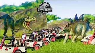 ANGRY DINOSAURS Crashing through Jeeps at INCREDIBLE SPEEDS
