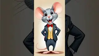 How to draw a cheerful and happy cartoon rat step by step, #howtodraw, #youtubekids