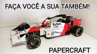 McLaren Mp4,4 Ayrton Senna com ele dentro, em Papercraft, Miniaturas de Fórmula 1 de papel, Passo...