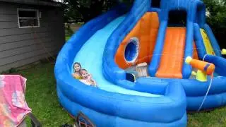 Nate/Sadie on Banzai Water Slide 6-18-10