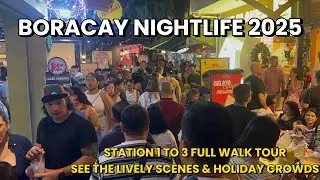 BORACAY Philippines | December 28 2025 | Night Walk Tour | Holiday Crowds & Lively Island Scenes