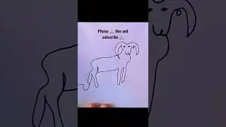 goat 🐐 drawing in one line art form #shorts #art #drawing #viral #onelinedrawing #tiktok