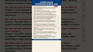 Compliance Interview Questions and Answers | Compliance Officer Interview Questions and Answers