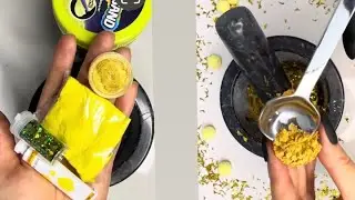 Green vs. Yellow Slime. Most Satisfying Slime Battle. ASMR, No talking. Making slime in bowl.