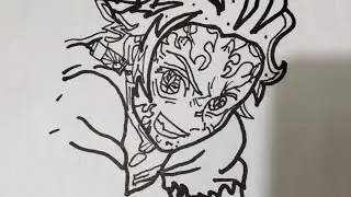 (TANJIRO DRAWING) in easy to cd merker