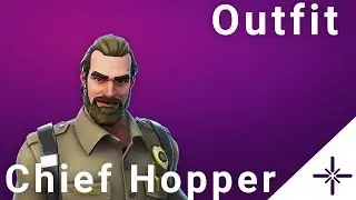 [4K] Fortnite - Chief Hopper Outfit (Stranger Things Set Ingame Menu Preview)