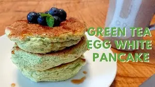 How to make Fluffy Green tea Egg White Pancake / Recipe ふわふわ抹茶卵白パンケーキ　レシピ