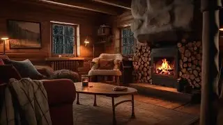 Gentle Night Rain and Crackling Fireplace Sounds   Cozy Ambience