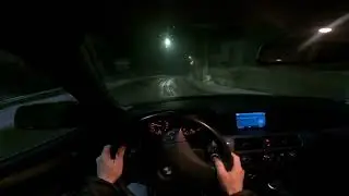 BMW E61 2.0D Drift on icy road | Stock | Open diff |