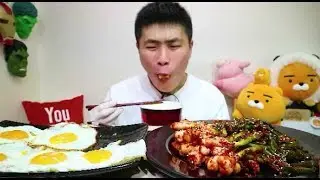 [Flower pig]꽃돼지 소주먹고 해장라면에 계란반숙 파김치 먹방 [lamyeon]mukbang eating show 吃播