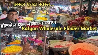 1 रुपयापेक्षा पण स्वस्त फुल...होलसेल फुल बाजार कल्याण ! Kalyan Wholesale Flower Market ! 