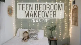 Teen Bedroom Makeover on a Budget//Accent Wall//DIY Jewelry organizer