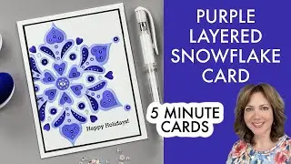 Purple Layered Snowflake Card