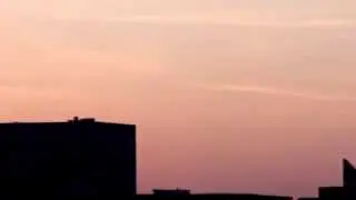 Chemtrails at sunrise - near City Airport London 4am 31 May 2014