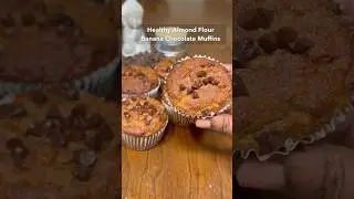 Healthy Almond Flour Banana Chocolate Muffins🤩 #healthydessert #easyrecipes #glutenfree