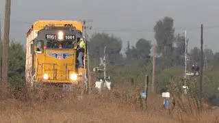 UP 1061 LRS51 Local Arrives At Atlanta Siding - Escalon CA