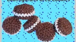 New Loomigurumi / Amigurumi Oreo Cookie - Rubber Band Crochet - Rainbow Loom - Hook Only