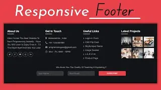 Responsive Footer Using HTML & CSS || Web Development