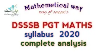DSSSB pgt maths syllabus 2020| dsssb pgt maths syllabus complete discussion