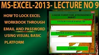 MS-EXCEL-LECTURE NO  9