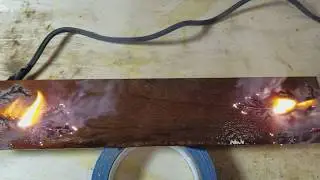 Fractal Lichtenberg Wood burning (Close up)