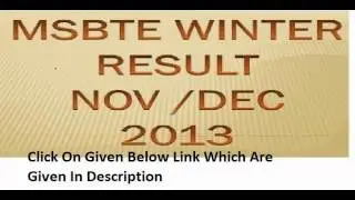 MSBTE Winter Result 2013 - 2014