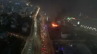 Pożar w Poznaniu 18.01.2025, obok centrum handlowego Posnania