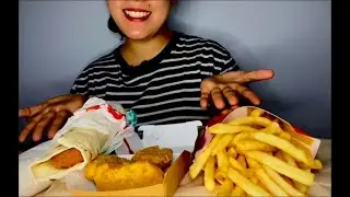 ASMR MCDONALDS CHICKEN WRAP, CHICKEN NUGGETS, FRIES AND DIET COKE MUKBANG 