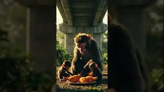 😂 Monkey Steals Slippers 👡🐒 & Buys Food | Funny Cartoon Short #FunnyShorts #Trending